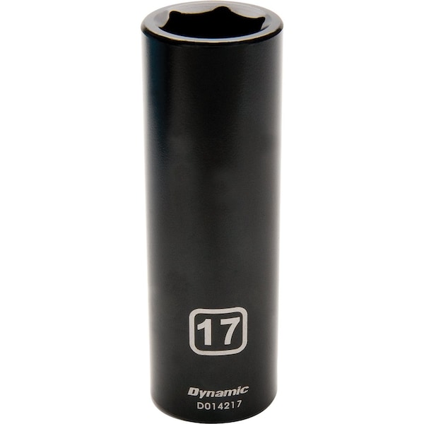 1/2" Drive Deep Socket, Black Phosphate, Tools 1/2" Drive 6 Point Metric, 17mm Deep Length